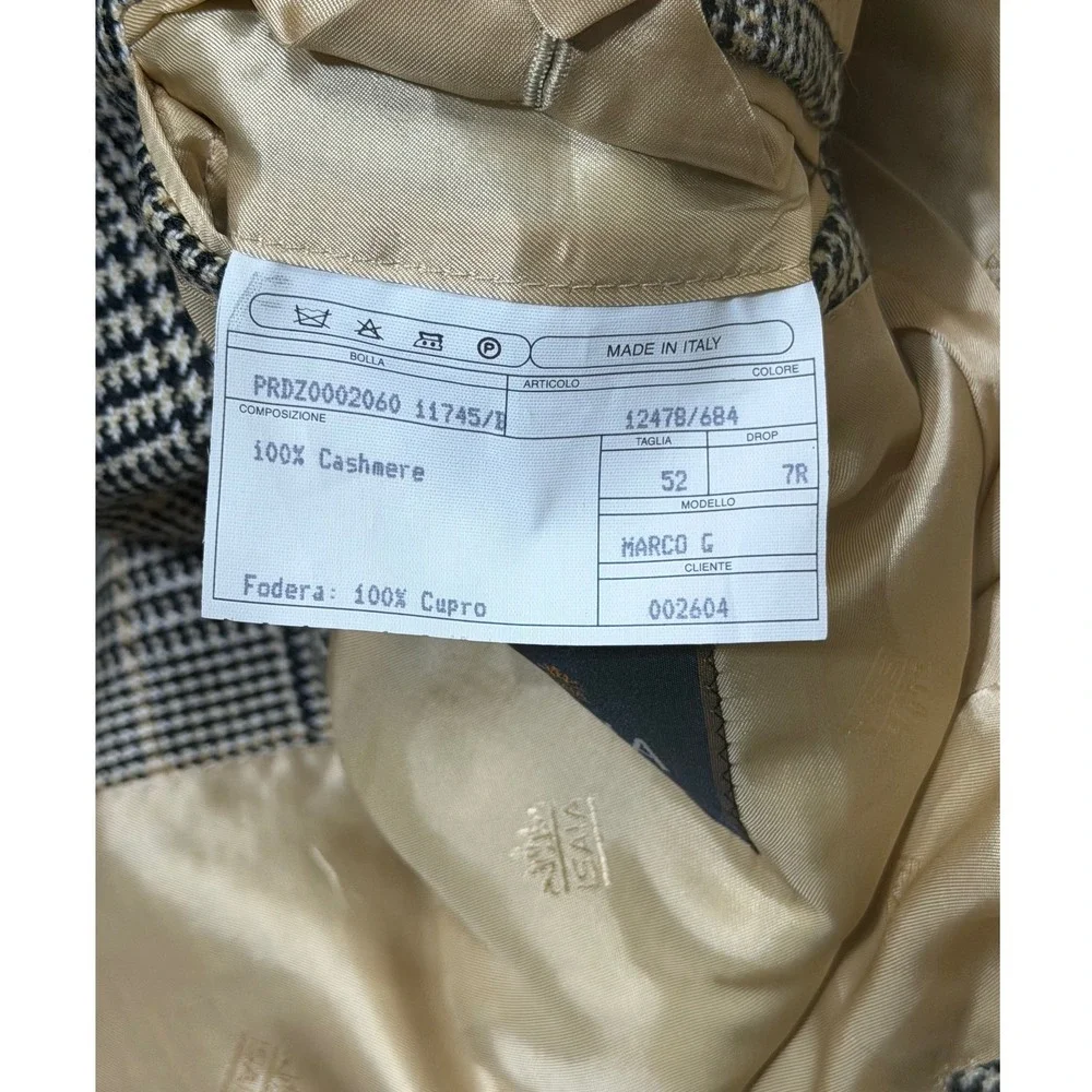 Isaia Napoli 100% Marco G Cashmere Blazer Sport Coat 42 Brown Glen Plaid Italy